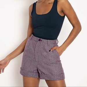 Black Milk Clothing Herringbone Purple Shorts